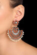 Orange Metal Brass Earrings image number 0