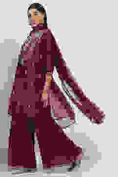 Wine Viscose Blend Straight SET image number 3