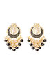 Black Metal Brass Earrings image number 2