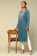 Purple Cotton Blend Straight Kurta image number 0
