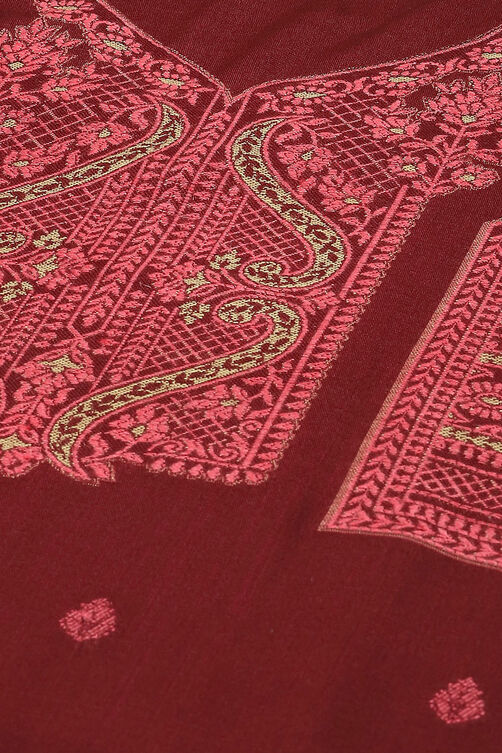 Maroon Poly Viscose Straight Yarndyed Kurta Palazzo Suit Set image number 1