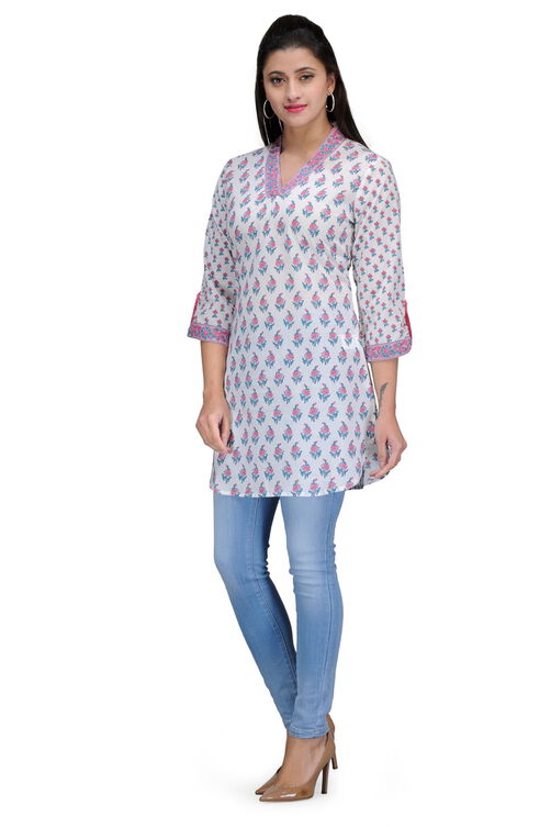 White Cotton Straight Kurta image number 2