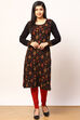 Black Jacquard Straight Kurta image number 0