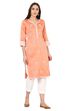 Peach Straight Poly Chanderi Kurta image number 0
