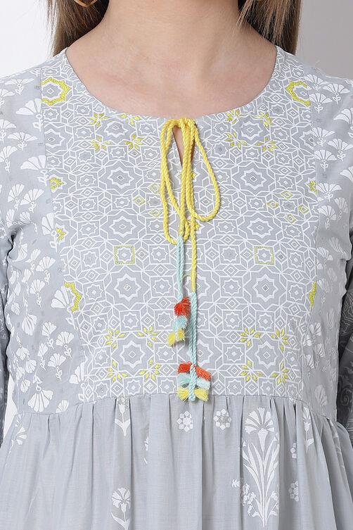 Grey Cotton Dress image number 1