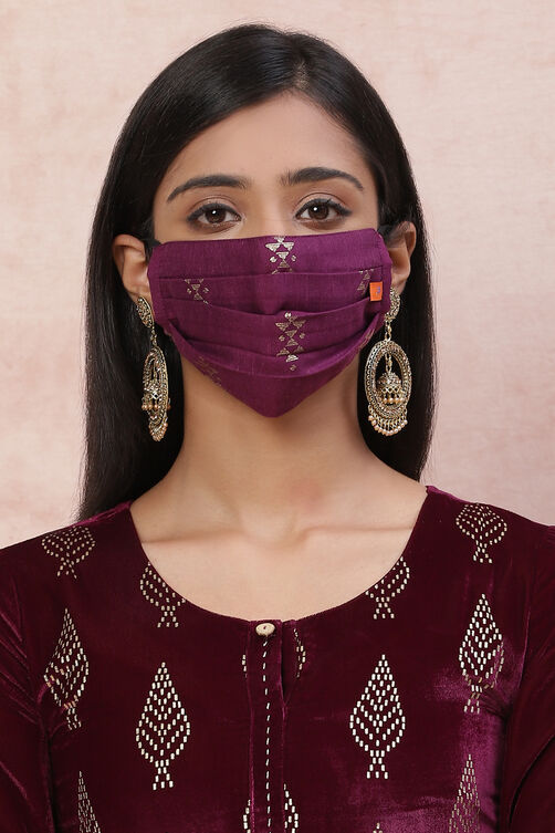 Wine Viscose Face Mask image number 0