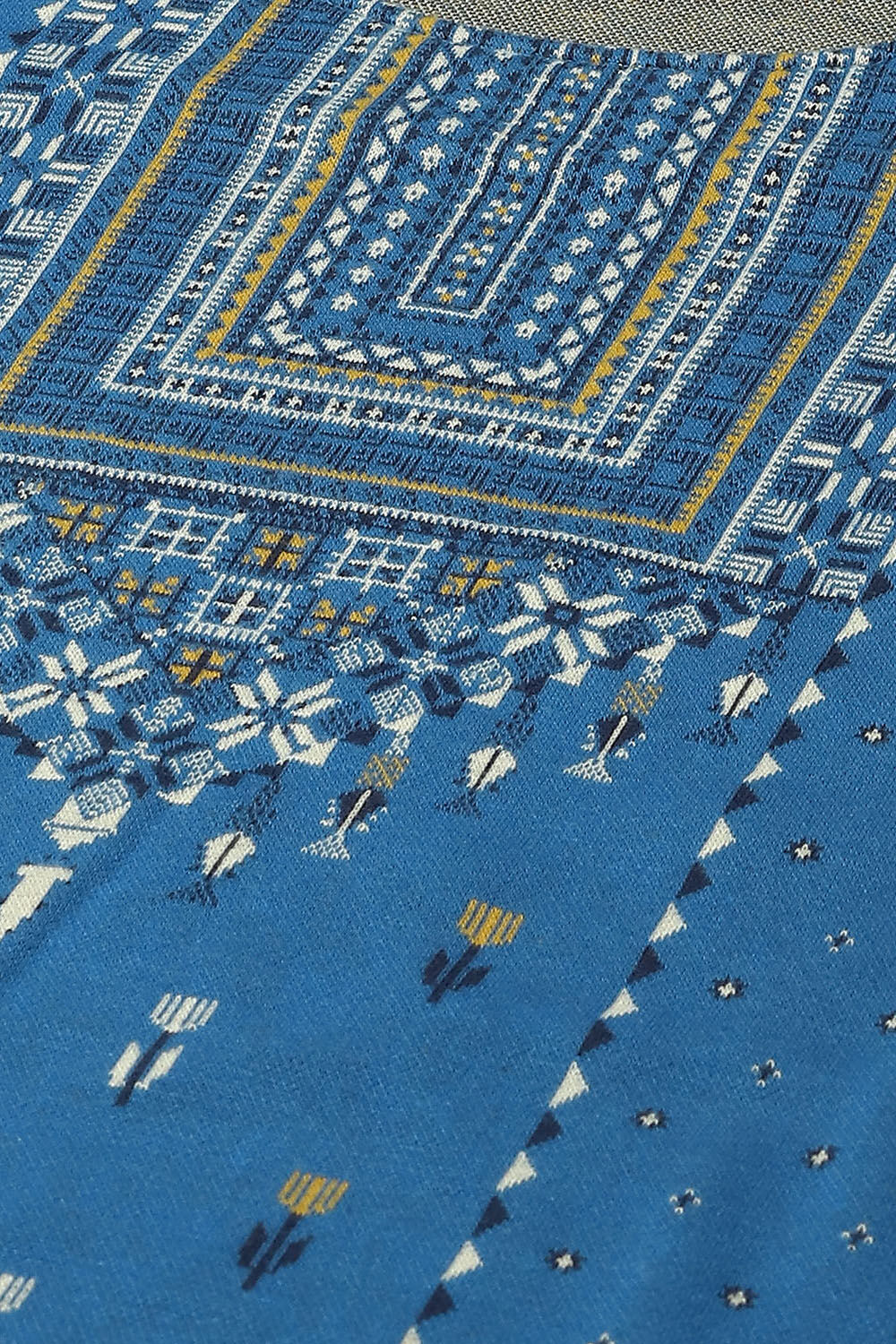 Cobalt Cotton Blend Straight Printed Kurta Palazzo Suit Set image number 1