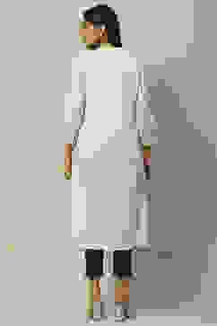 Off White Rayon Staight Kurta image number 3