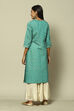 Aqua Blue Viscose Straight Printed Kurta image number 4