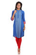 Blue Straight Cotton Kurta image number 0