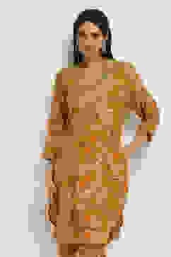 Mustard Yellow Printed Straight Co-ord Set image number 0