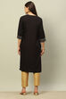 Black Rayon Printed Straight Kurta image number 3
