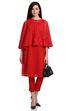 Red Art Silk Straight Suit Set image number 5