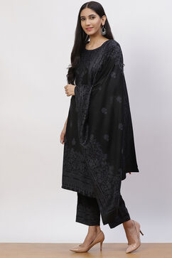 Black Acrylic Straight Suit Set image number 2