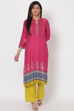 Pink Viscose Rayon Straight Kurta image number 3