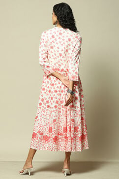 White Rayon Anarkali Printed Dress image number 3
