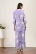 Purple Cotton Blend Cotton Flex Kurta Pants Set image number 4