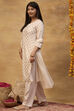Off White Viscose Rayon Straight Printed  image number 3