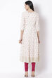 Off White Viscose Kalidar Kurta image number 4