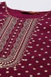 Purple Cotton Straight Printed Kurta Palazzo Suit Set