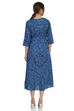 Indigo Flared Cotton Dress image number 4
