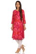 Pink Straight Poly Chanderi Kurta image number 1