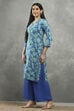 Green Viscose Straight Kurta Pants Set image number 3