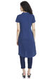 Indigo Straight Cotton Kurta image number 4