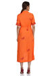 Coral Flared Viscose Dress image number 3