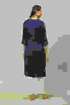 Blue Poly Viscose Straight Printed Kurta image number 3