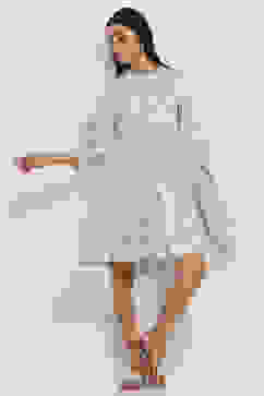 Blue Printed Tiered Dress image number 0