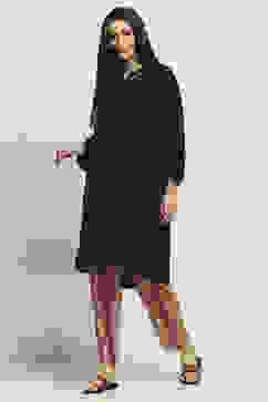 Black Viscose Rayon Straight SET image number 3