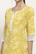 Yellow Cotton Straight Kurta image number 1