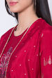 Maroon Polyester Dupioni Straight Dress image number 1
