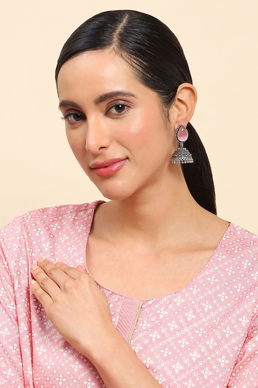 Light Pink Alloy Drop & danglers image number 3