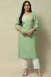 Green Rayon Staight Kurta image number 5