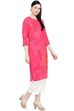 Pink Viscose Straight Kurta image number 3
