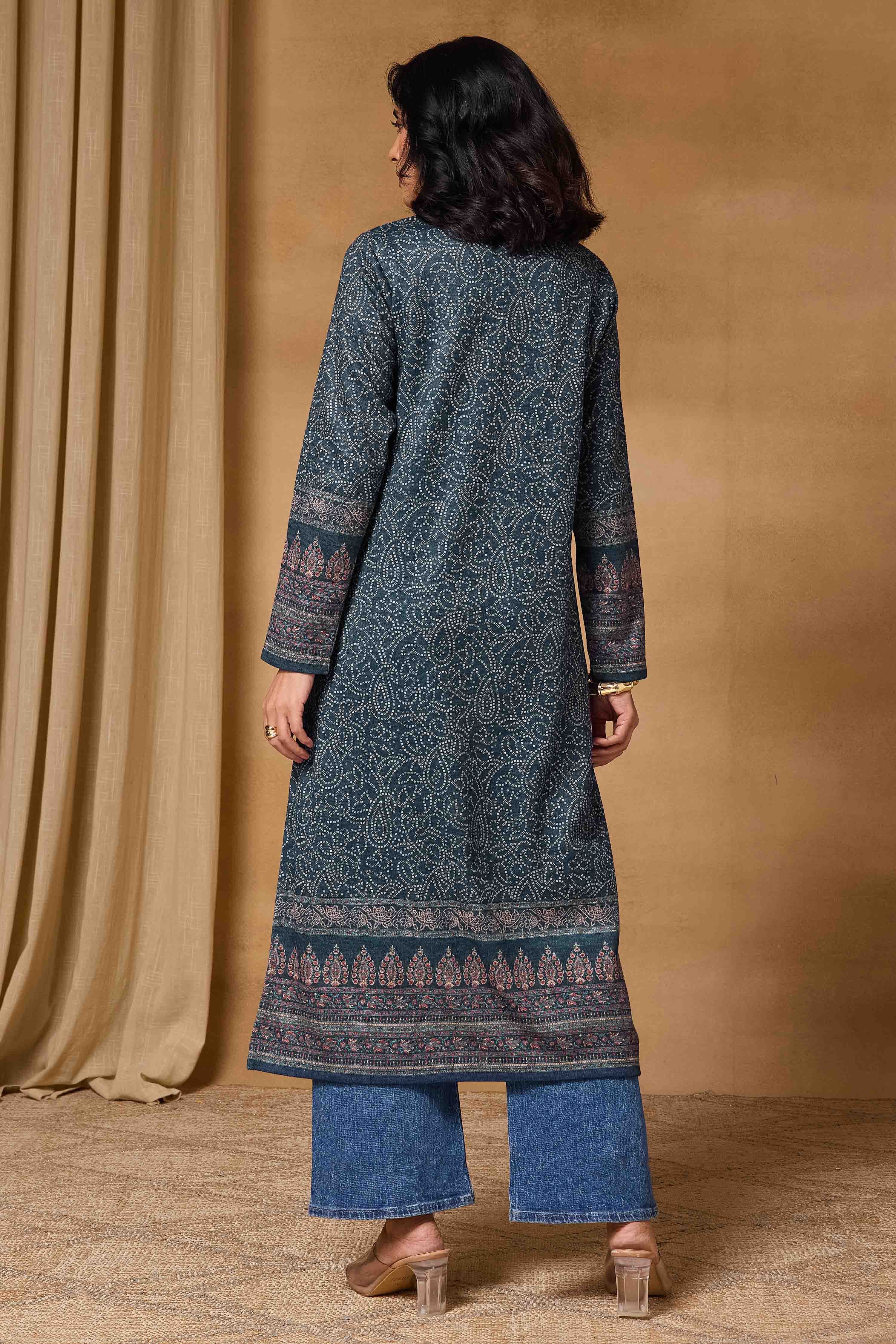 Indigo Polyester Regular Printed Cape image number 4