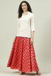 Red Art Silk Skirt Set image number 3