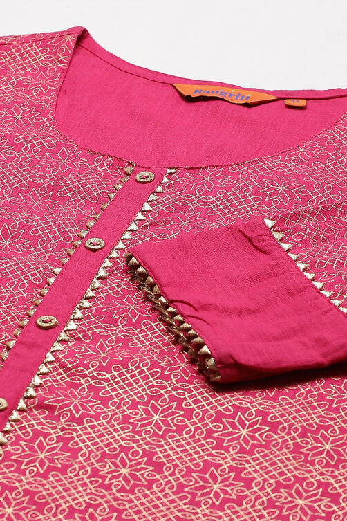 Fuchsia Art Silk Straight Kurta image number 1