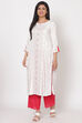 Off White Viscose Straight Kurta image number 0