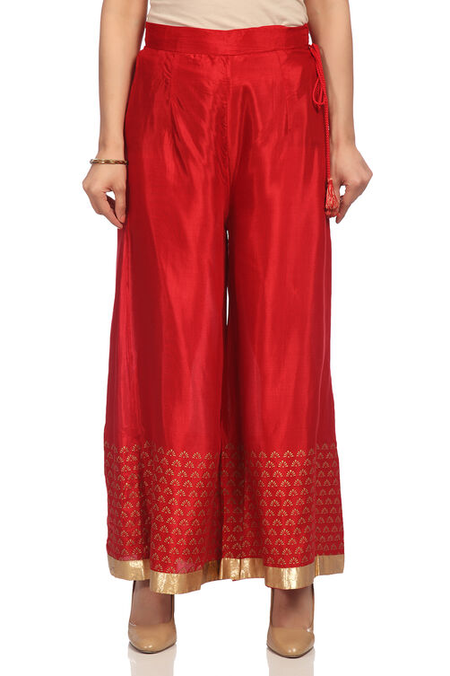 Red Viscose Palazzo image number 0