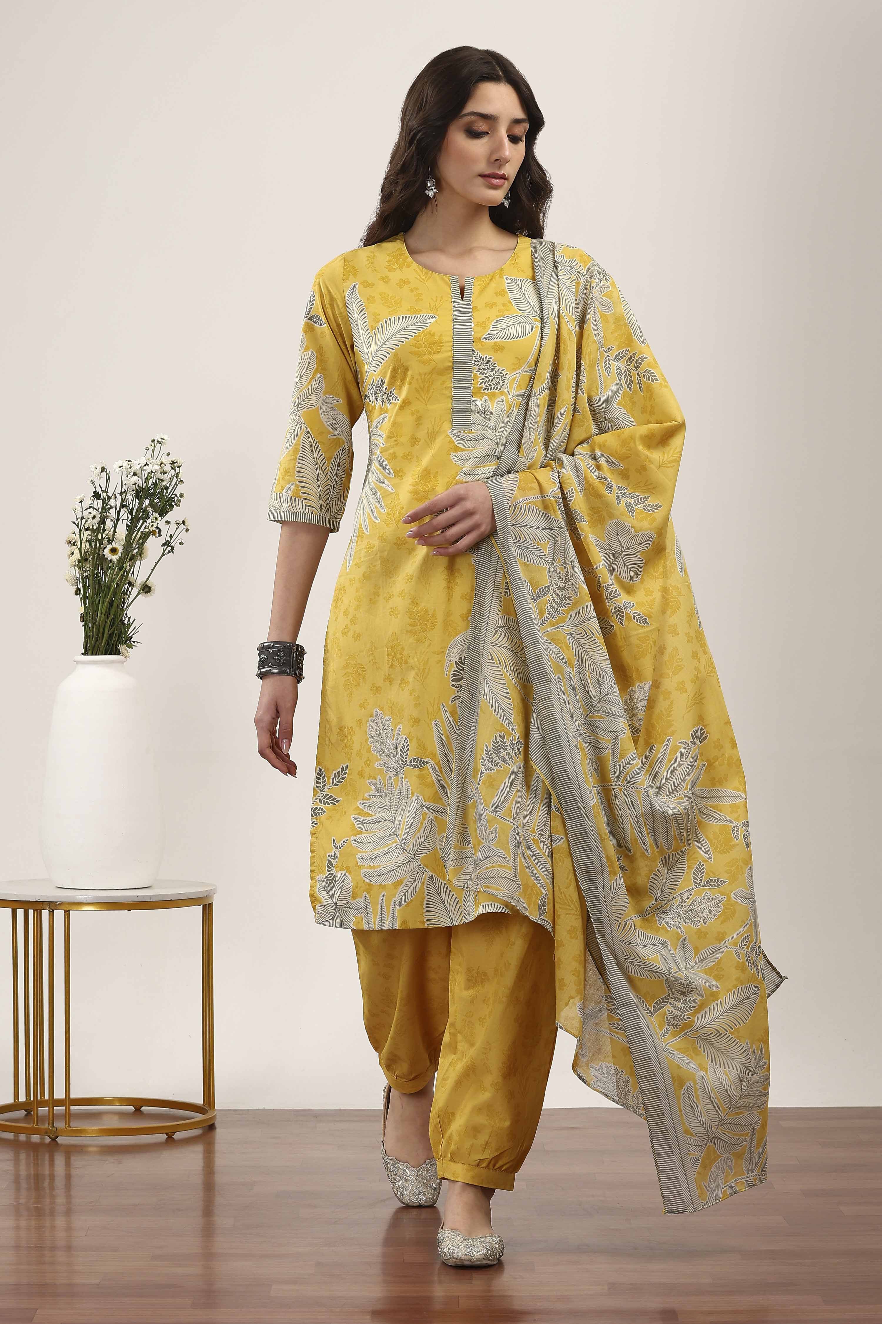 Blue Cotton Straight Suit Sets image number 6