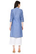 Blue Straight Chambray Kurta image number 4