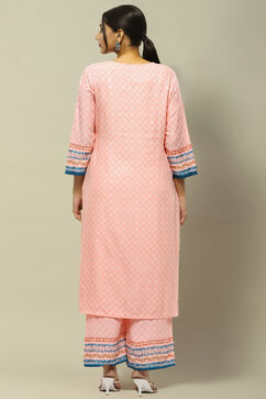 Pink Rayon Straight Suit Set image number 5