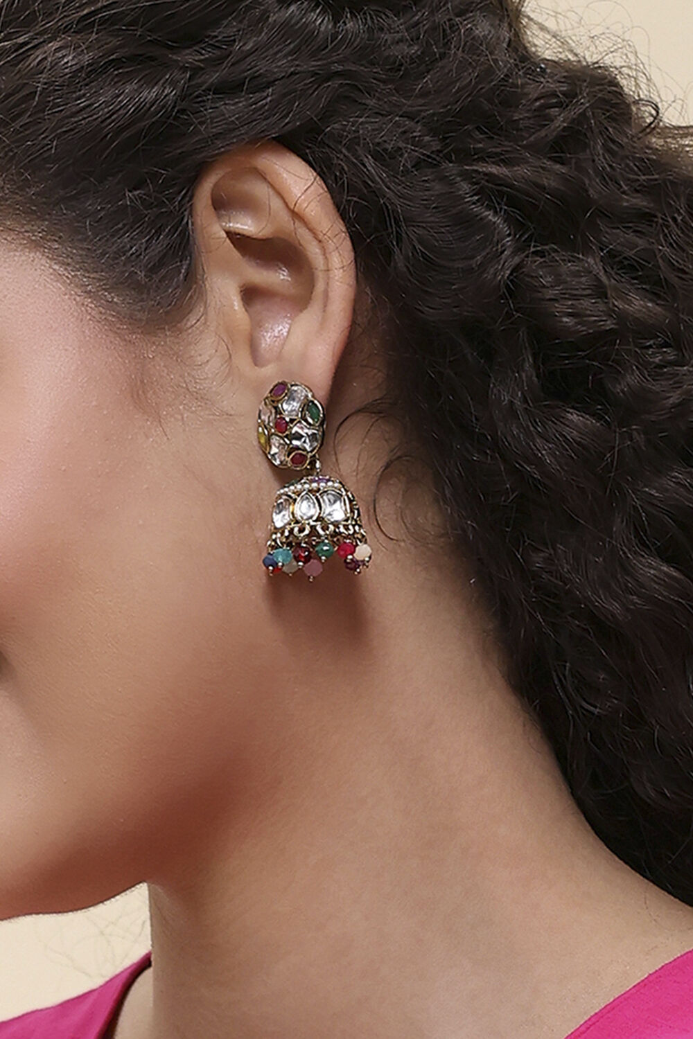Multicolor Alloy Jhumka image number 1