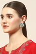Teal Brass Earrings image number 1