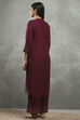 Purple Viscose Straight Kurta Pants Set image number 4