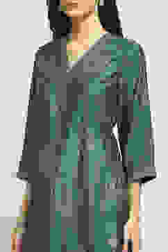 Green Printed Straight Kurta image number 1