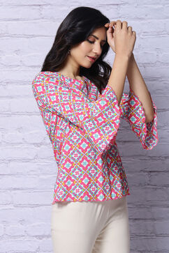 Multicolored Viscose Rayon Short Top image number 4